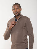 Luchiano Visconti  1/4 Zip Multi Panel Sweater