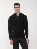 Luchiano Visconti  1/4 Zip Multi Panel Sweater