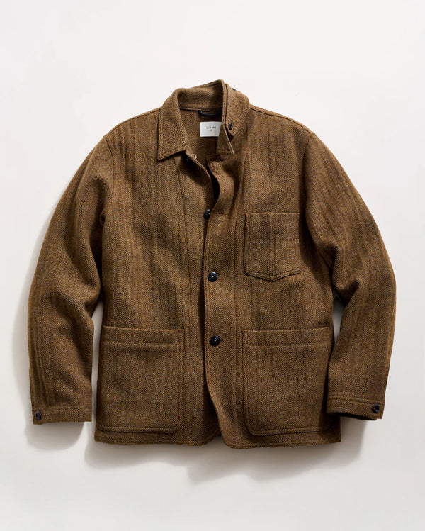 Billy Reid Wool Herringbone Chore Coat