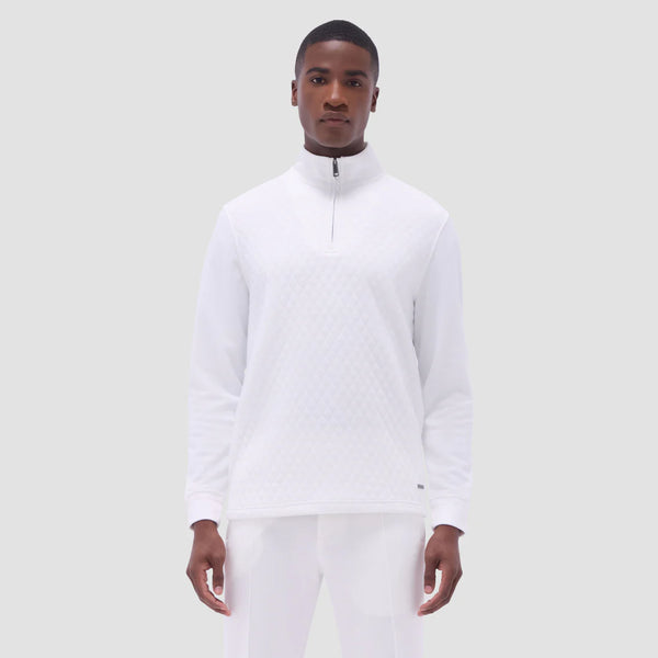 Bugatchi Diamond Quilt Performance Quarter-Zip Pullover
