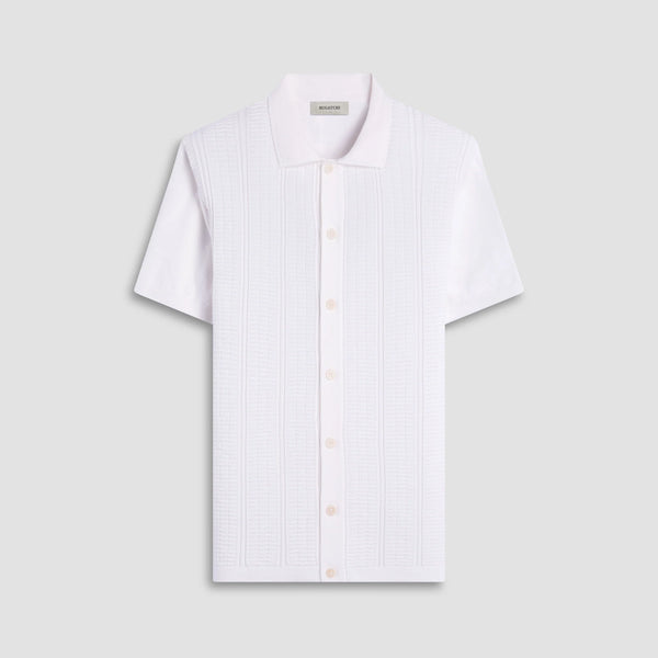 Bugatchi Textured Chevron Short Sleeve Knit Shirt