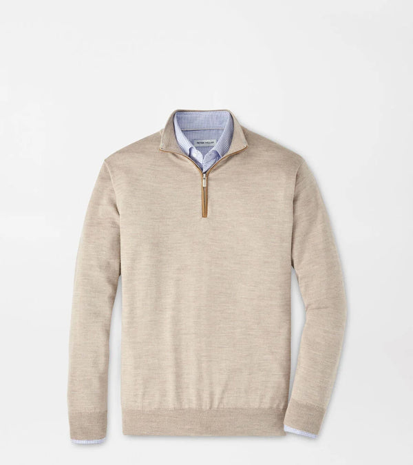Peter Millar Autumn Crest Suede Trim Quarter-Zip
