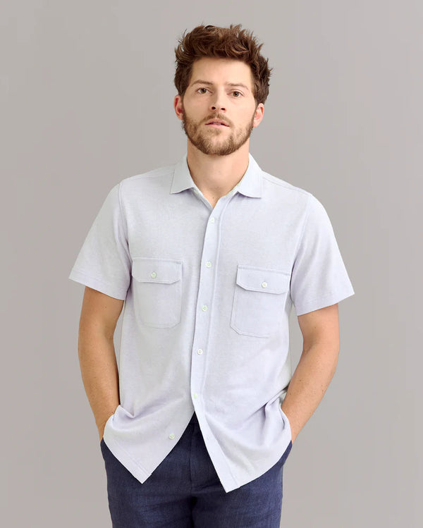 Billy Reid Short Sleeve Hemp Cotton Knit Shirt