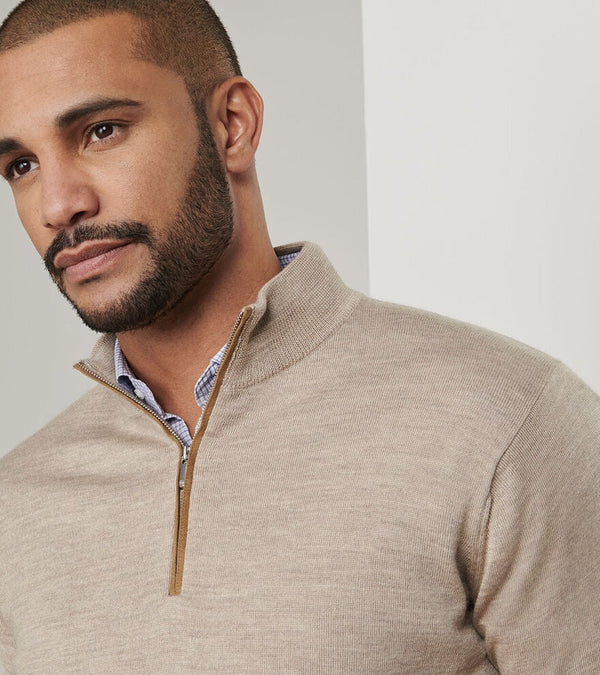 Peter Millar Autumn Crest Suede Trim Quarter-Zip