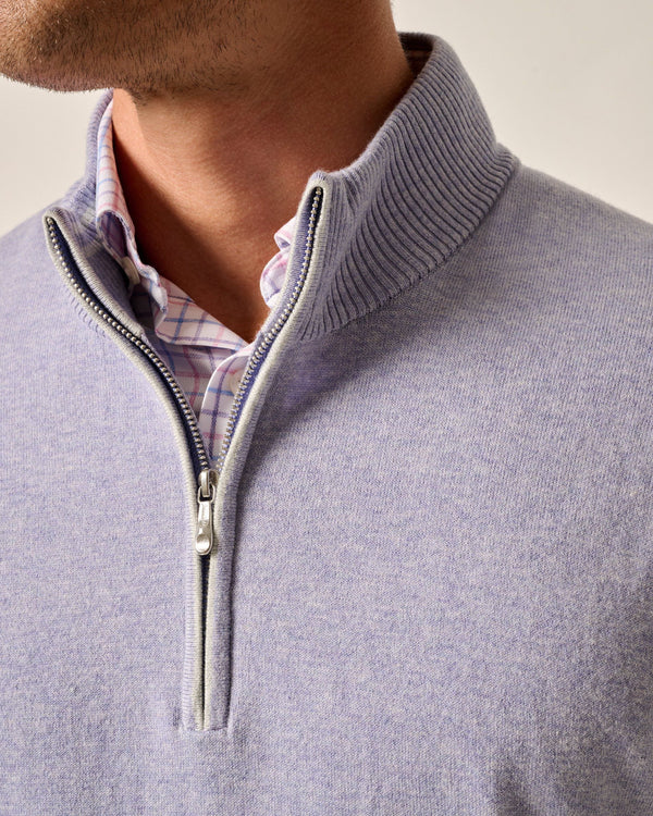 Johnnie-O Desmond Plaited Cotton Blend 1/4 Zip Sweater