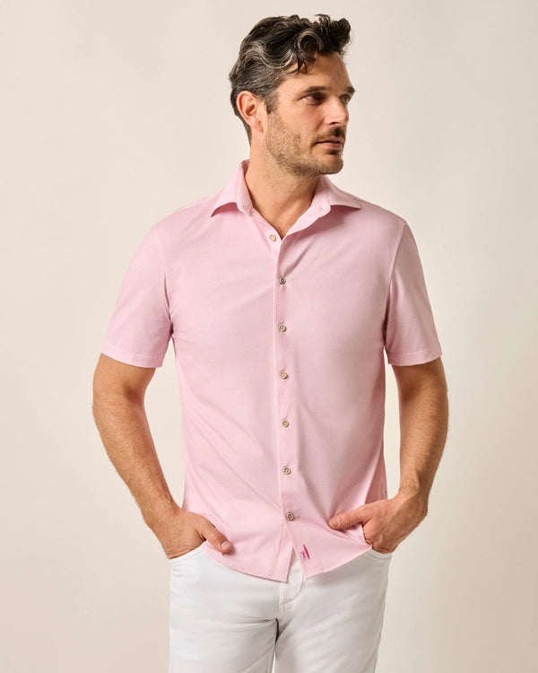 Johnnie-O Short Sleeve Hangin' Out Knit Button-Up Shirt - Spielman