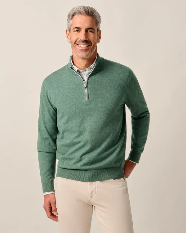 Johnnie-O Desmond Plaited Cotton Blend 1/4 Zip Sweater