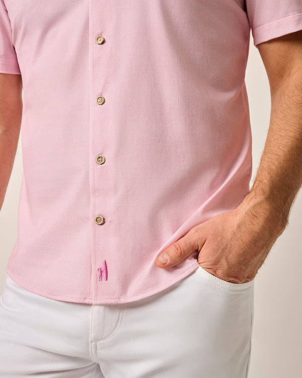 Johnnie-O Short Sleeve Hangin' Out Knit Button-Up Shirt - Spielman