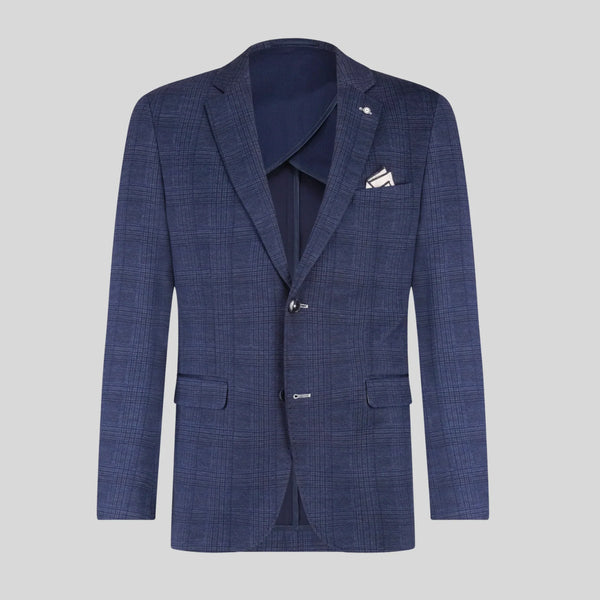 Blue Industry Glen Check Jersey Blazer