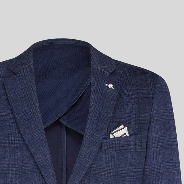 Blue Industry Glen Check Jersey Blazer