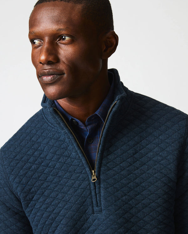 Billy Reid Diamond Quilted Half Zip