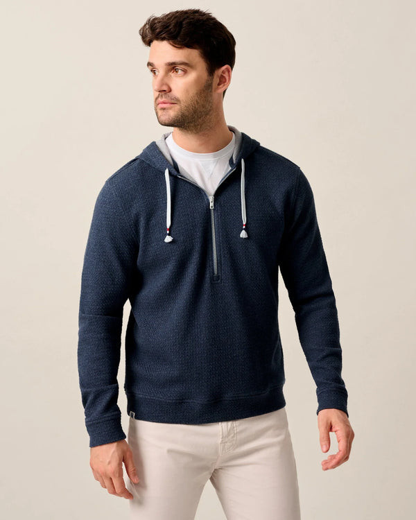 Johnnie-O Zoeller Ripple Knit Half-Zip Hoodie