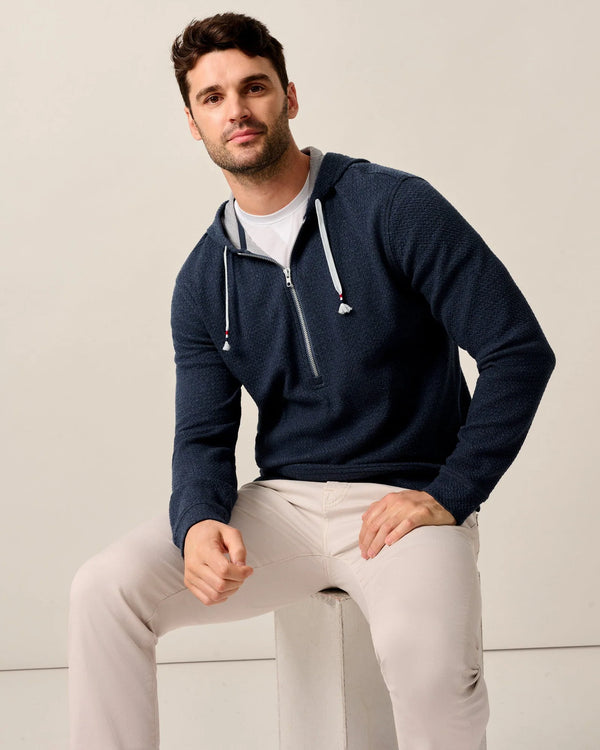 Johnnie-O Zoeller Ripple Knit Half-Zip Hoodie