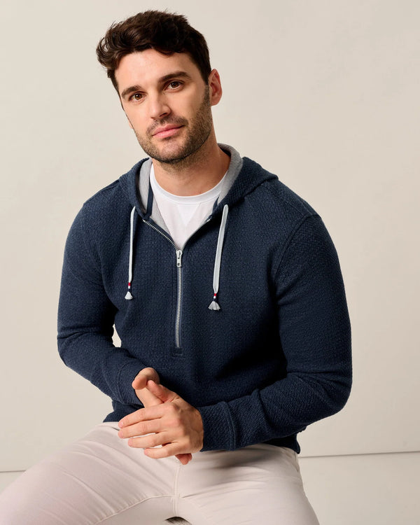 Johnnie-O Zoeller Ripple Knit Half-Zip Hoodie