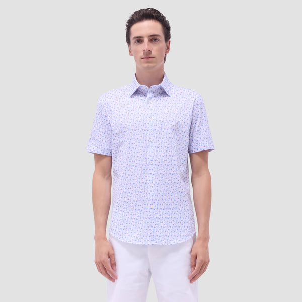 Bugatchi Miles Flamingo OoohCotton® Short-Sleeve Shirt