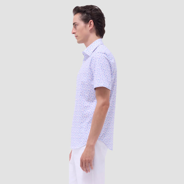 Bugatchi Miles Flamingo OoohCotton® Short-Sleeve Shirt
