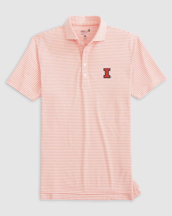 Johnnie-O Illinois Stetsons Striped Performance Polo