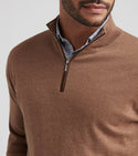 Peter Millar Autumn Crest Suede Trim Quarter-Zip