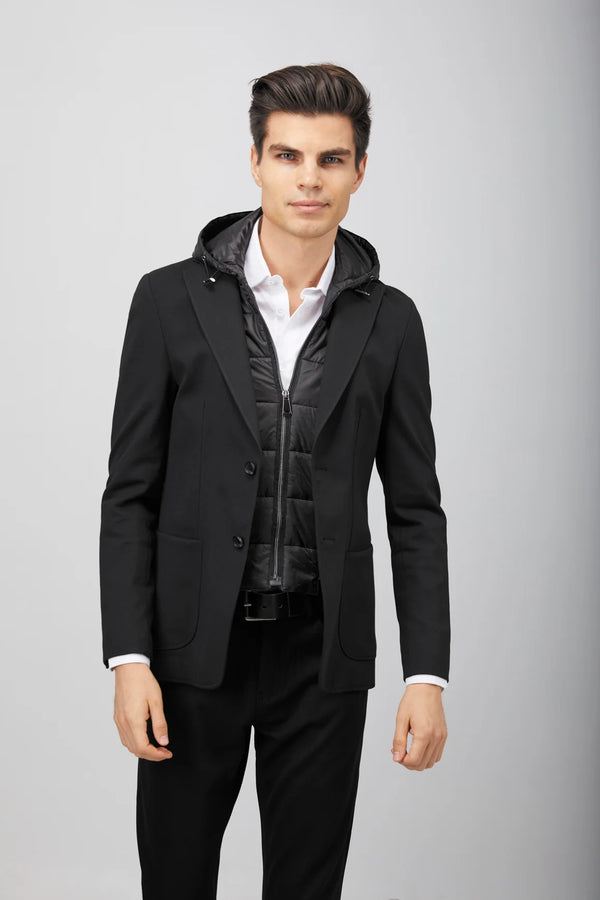 Luchiano Visconti Black Hooded Sportcoat