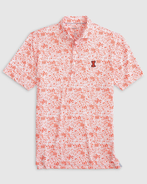 Johnnie-O Illinois Tailgater 2.0 Printed Jersey Performance Polo