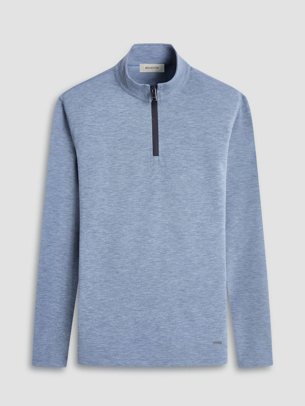 Bugatchi Soft Touch Heather Quarter-Zip Pullover