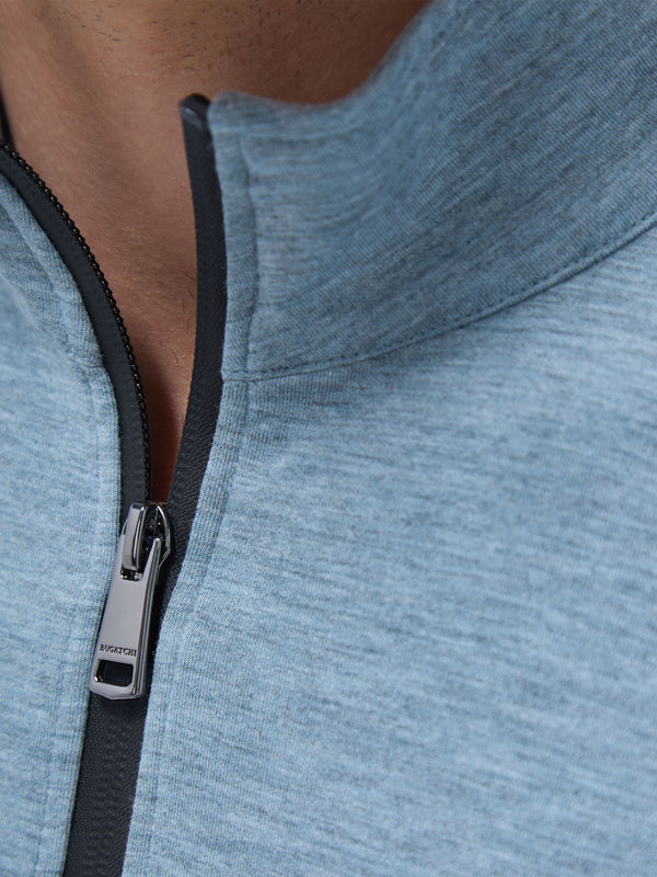 Bugatchi Soft Touch Heather Quarter-Zip Pullover