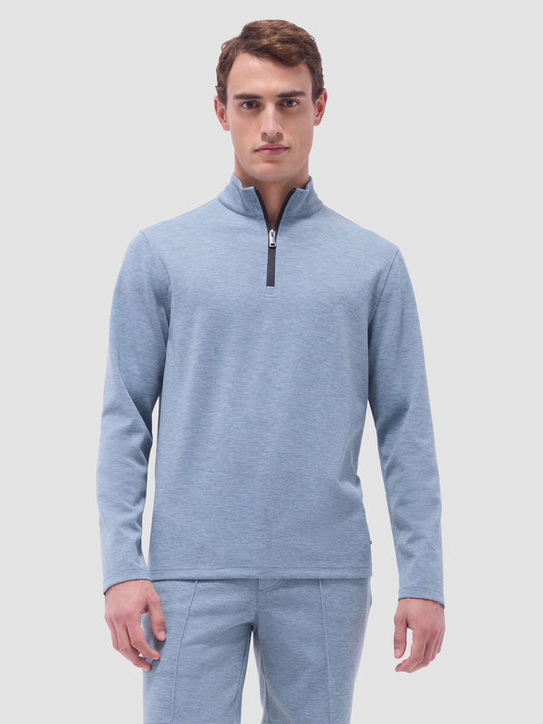 Bugatchi Soft Touch Heather Quarter-Zip Pullover
