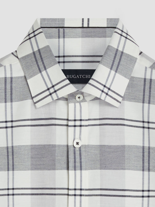 bugatchi uomo dress shirt Mens Size M Button Up Plaid Long Sleeves 100% Cotton Color Navy BUGATCHI UOMO Men's Long Sleeve