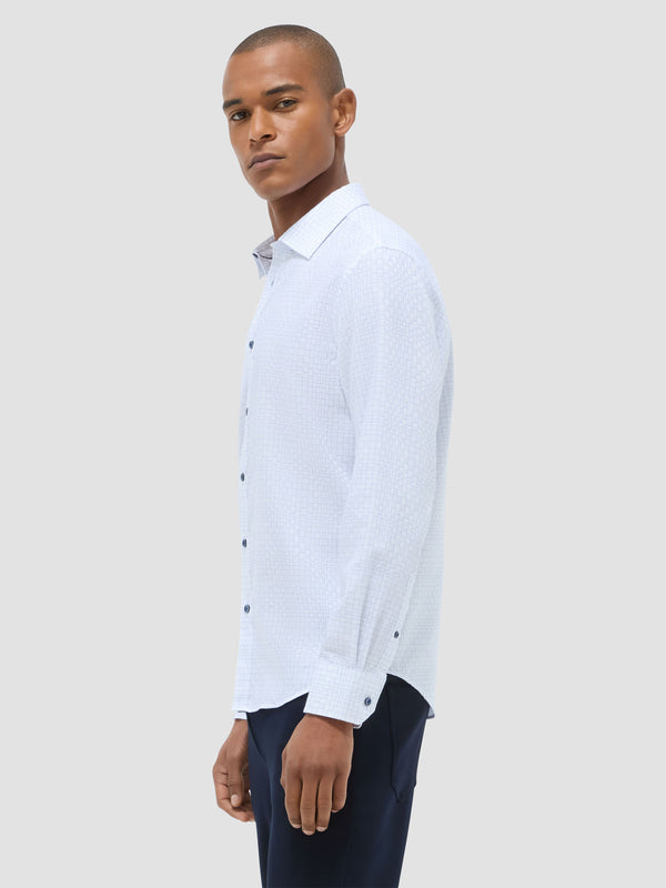 Bugatchi Julian Grid Check Jacquard Shirt